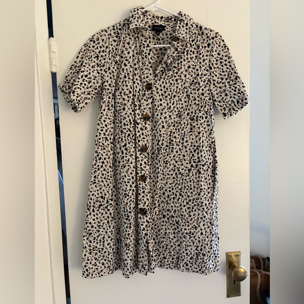 Who What Wear Black Tan and White Shirt Dress